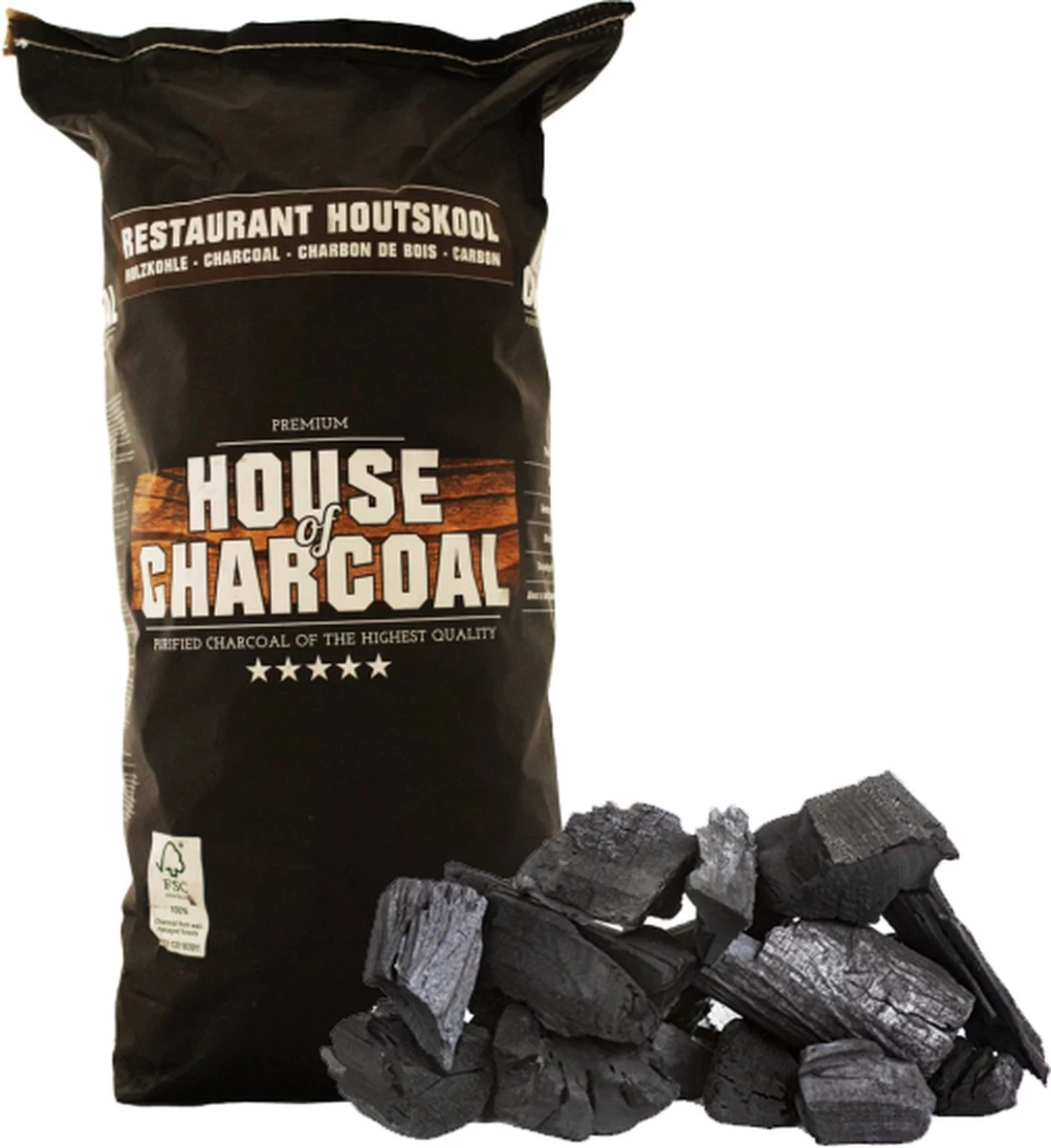 House Of Charcoal Acacia Restaurant Houtskool FSC 10kg - Afbeelding 2