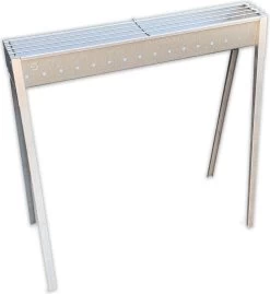 Spiedini Saté-bbq Bali 80 - Saté Houtskoolbarbecue Met Horizontaal Rooster - 80 Cm Lang, 11 Cm Breed - Materiaal: Gealuminiseerd Ijzer