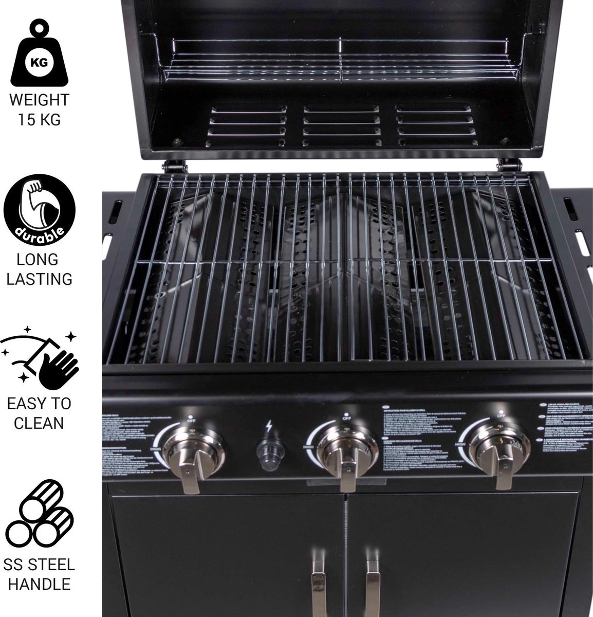 MaxxGarden Gas Barbecue - 3 Branders - Incl. Gratis BBQ Set - Afbeelding 7