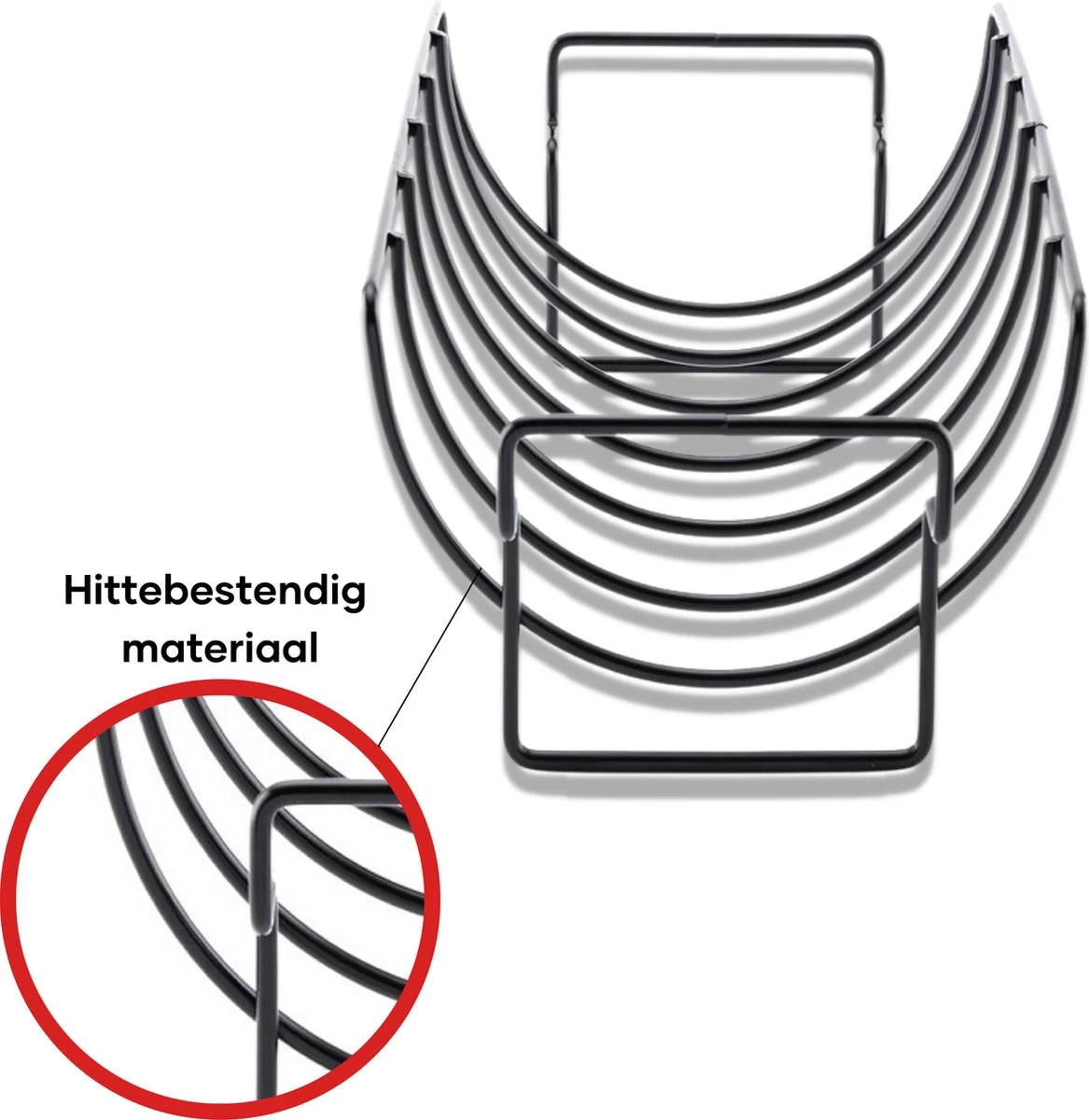 PROKING Sparerib Barbecue Rek – BBQ Accessoires – Inclusief Sparerib Recept – Anti-aanbak Lag – 35 X 19.5 X 11.5 CM - Afbeelding 3