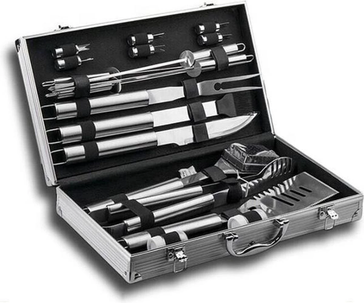 Sens Design BBQ Accesoires - 18 Delig - BBQ Gereedschapset Koffer