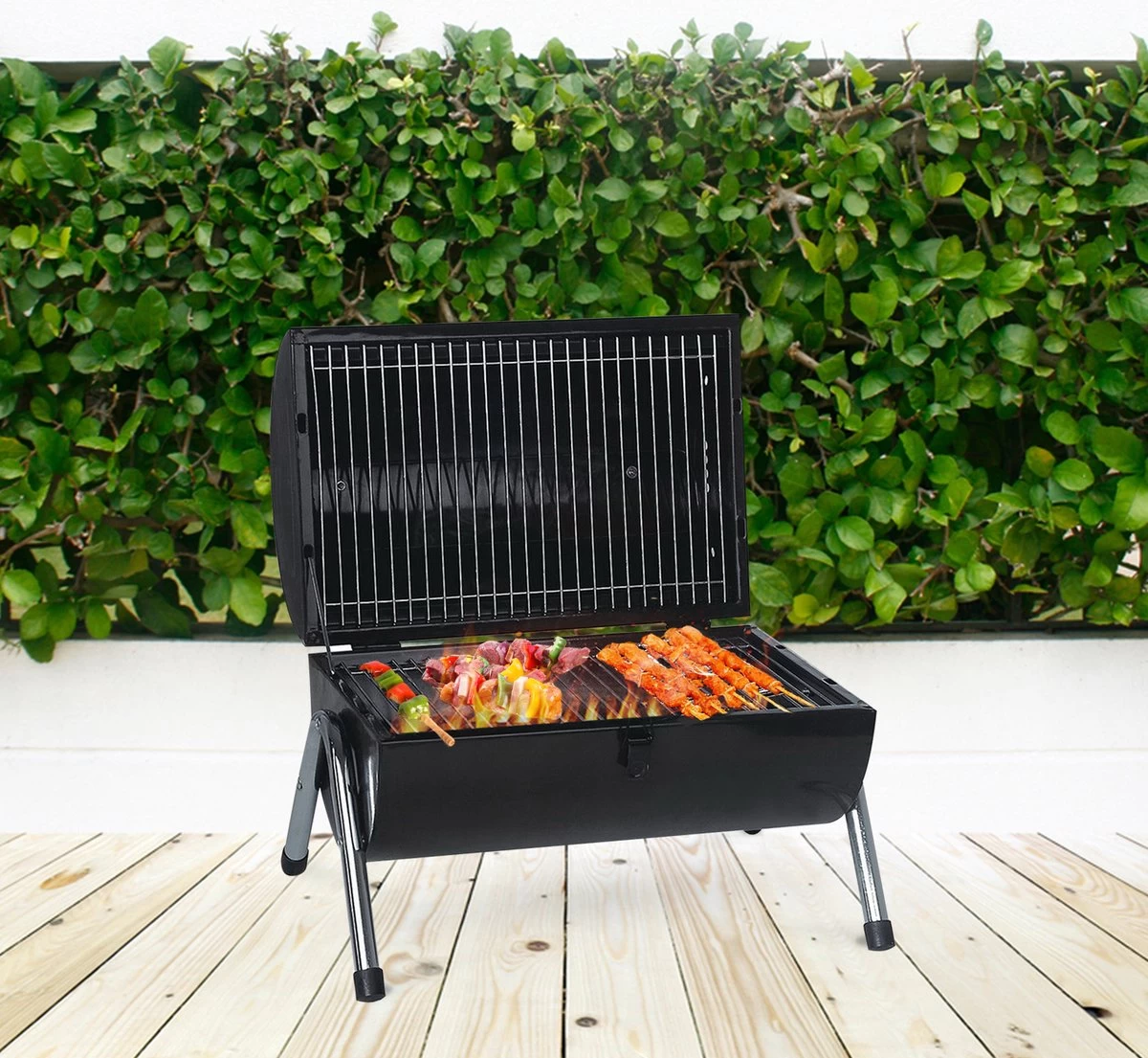 MaxxGarden BBQ - Houtskool Barbecue - Smoker Barbecue - Grilloppervlak (LxB) 38 X 52 Cm - Met Dubbel Grill Vlak - Zwart - Afbeelding 3