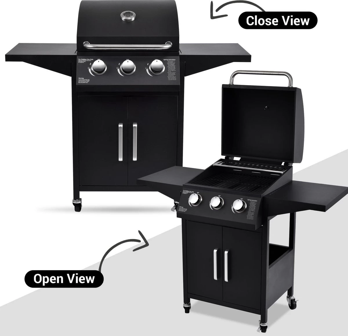 MaxxGarden Gas Barbecue - 3 Branders - Incl. Gratis BBQ Set - Afbeelding 5