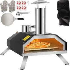 Vevor® Pizza Oven - Professionele Pizza Oven - Buitenkeuken - Pizza Gourmet - Barbecue - RVS - Tot 600°C - Met Draagtas