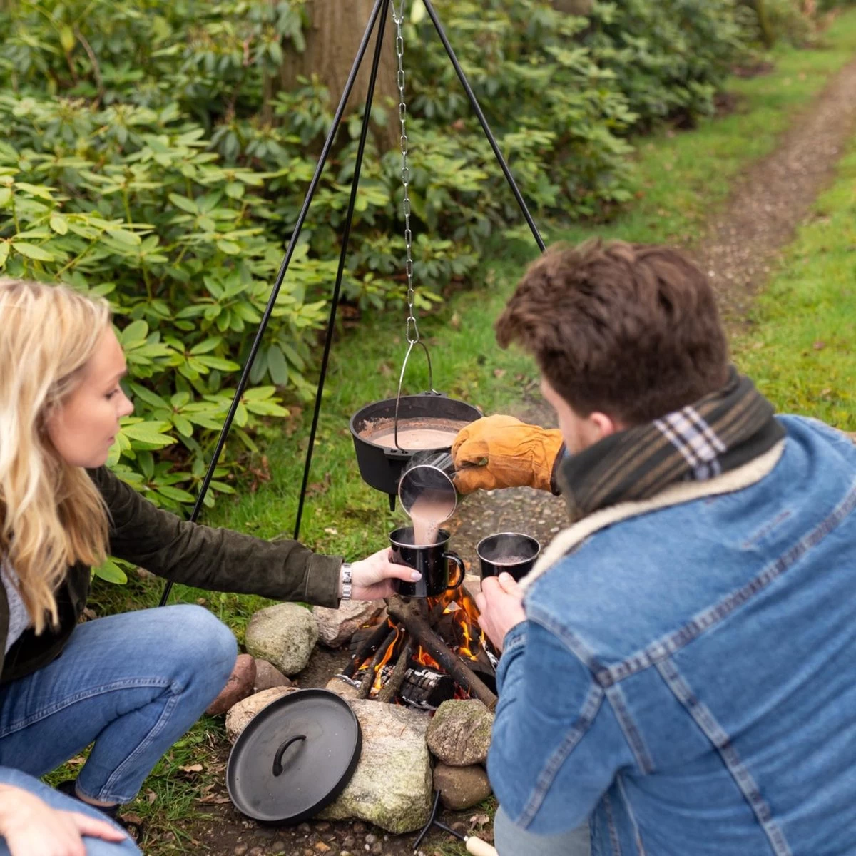 Esschert Design - Driepoot Met Ketting - Haardvuur Accessoires - Staal - Zwart - Afbeelding 12