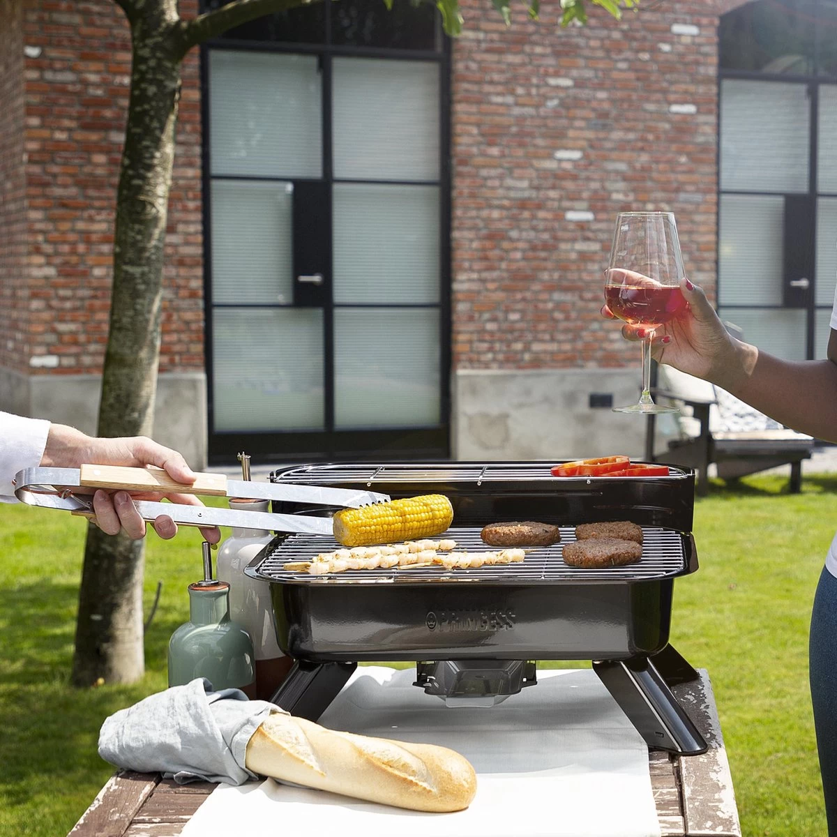 Princess 112252 Hybride Barbecue – Elektrische BBQ - Tafelmodel - 2000W - 44x 29cm - Gebruik Elektrisch Of Met Kolen - Afbeelding 7