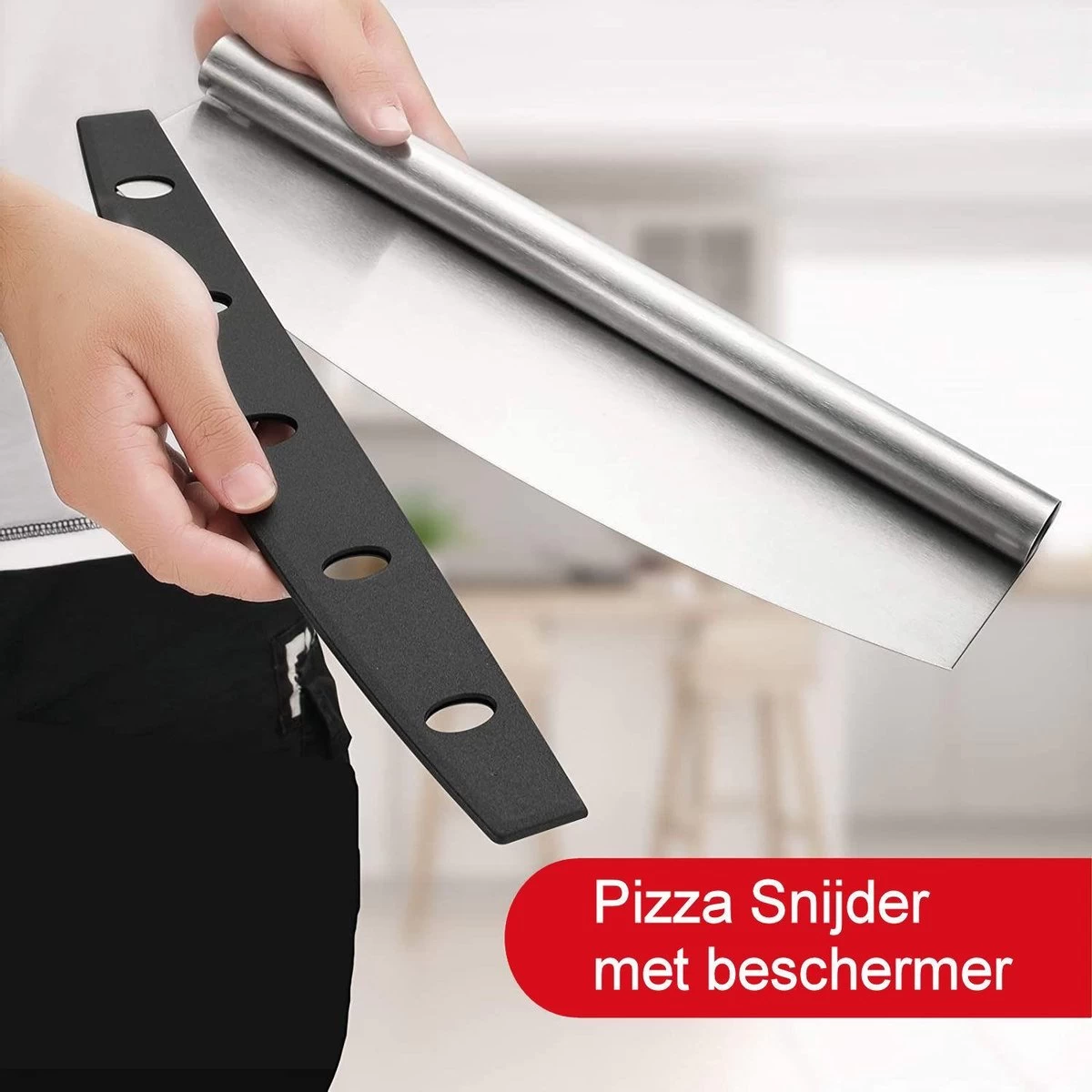 Pizzaschep – Inclusief Pizzasnijder – Opvouwbaar – Pizzaspatel – Pizza Schep – Taartschep – 30cm - Qwality - Afbeelding 3