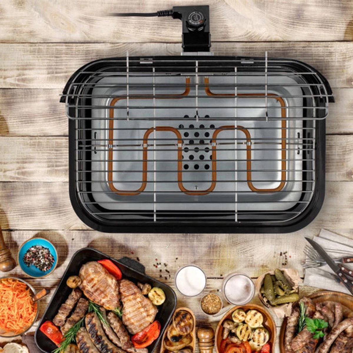 Princess 112252 Hybride Barbecue – Elektrische BBQ - Tafelmodel - 2000W - 44x 29cm - Gebruik Elektrisch Of Met Kolen - Afbeelding 20