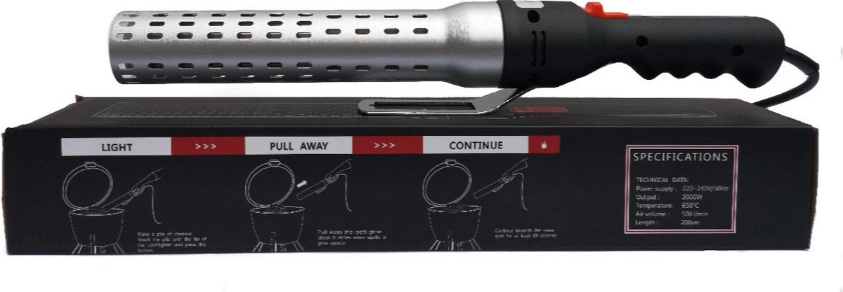 Merkloos Edward&DeVries - Elektrische BBQ Aansteker - BBQ Accesoires - One Minute Lighter - BBQ Starter - Looftlighter - Geschikt Voor Houtskool En Briketten - - Afbeelding 6