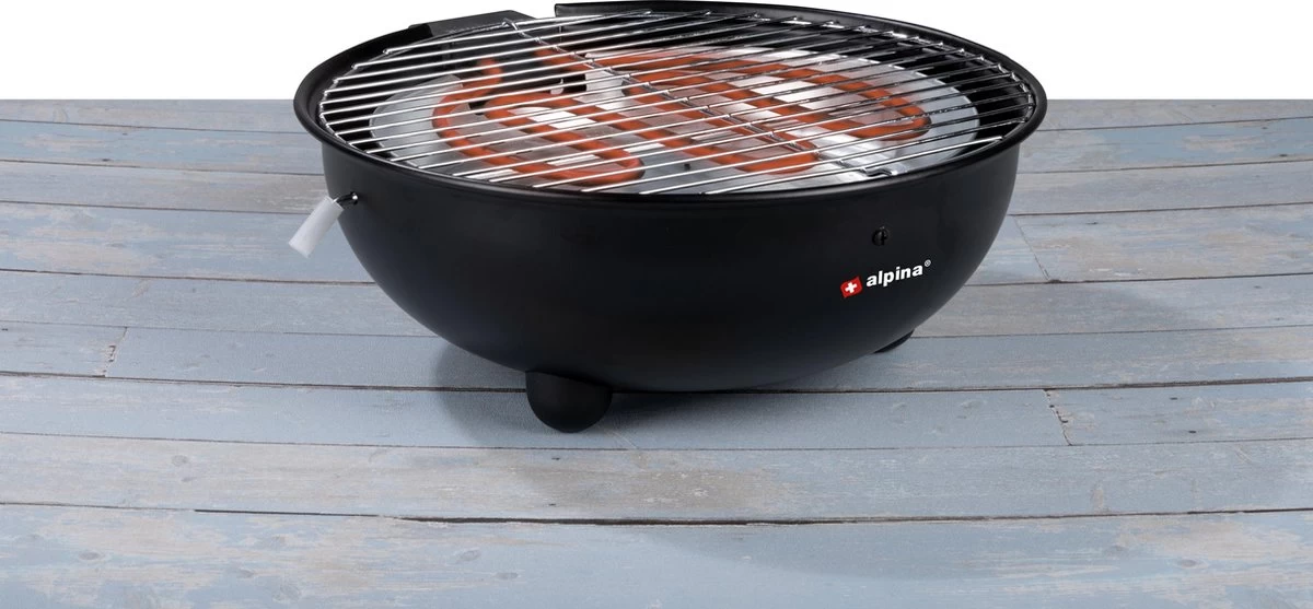 Alpina Elektrische BBQ - Tafel-Barbecue - Geen Rook - Binnen Barbecueën - 1250W - Ø 30 Cm - Zwart - Afbeelding 8