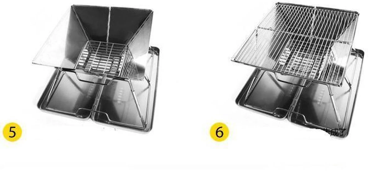 United Entertainment - Opvouwbare Houtskoolbarbecue - RVS - Met Koffer En Draagtas - Afbeelding 11