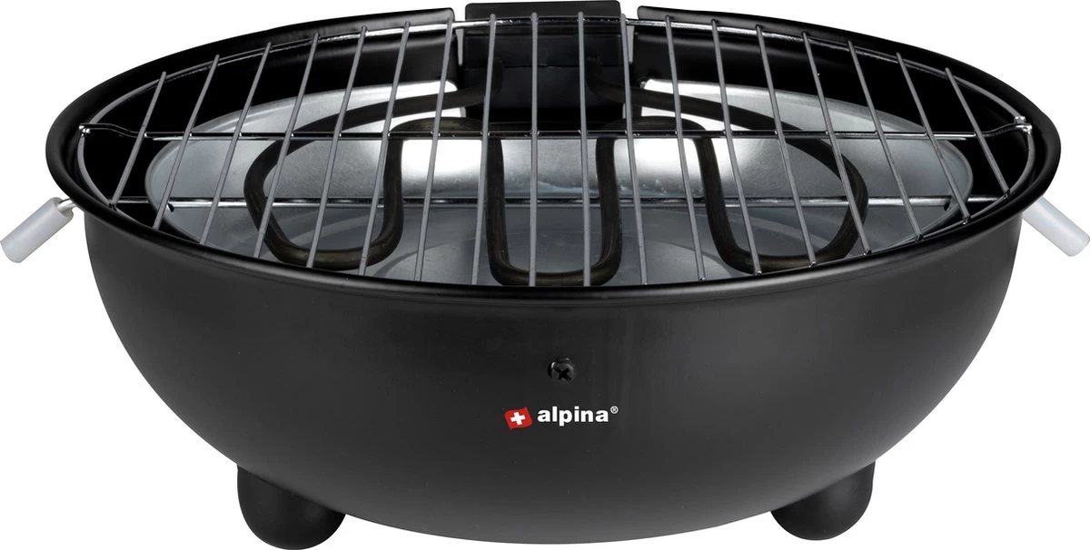 Alpina Elektrische BBQ - Tafel-Barbecue - Geen Rook - Binnen Barbecueën - 1250W - Ø 30 Cm - Zwart - Afbeelding 2