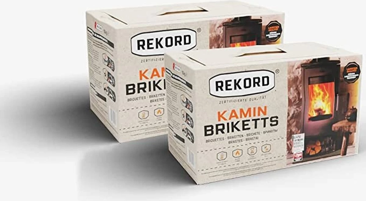Bruinkoolbriket 10 Kg REKORD- Briketten - Brandhout-briketten Geperst -houtkachel 10kg - 18stk - Afbeelding 3
