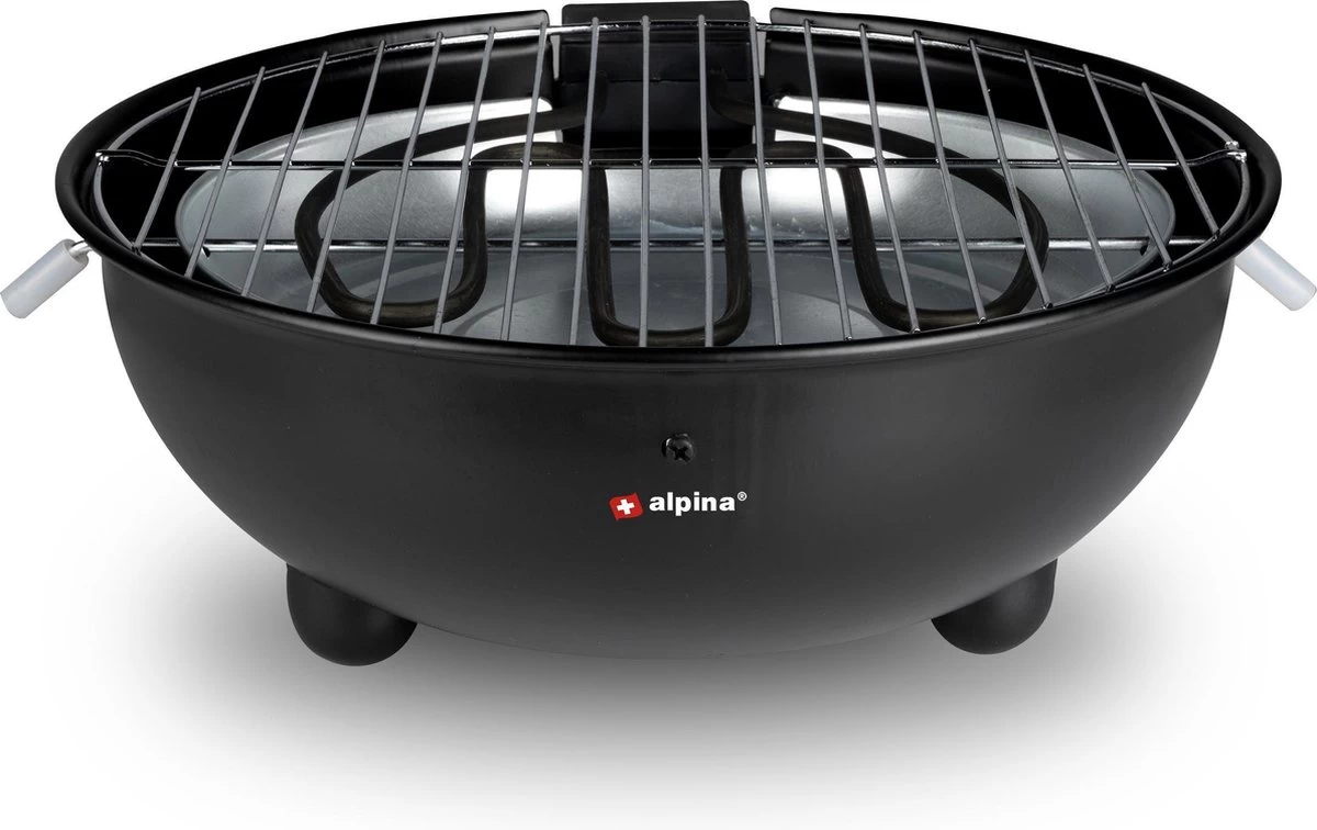 Alpina Elektrische BBQ - Tafel-Barbecue - Geen Rook - Binnen Barbecueën - 1250W - Ø 30 Cm - Zwart - Afbeelding 4