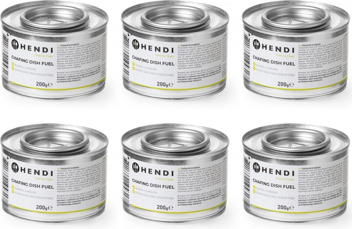 Hendi Brandpasta Voor Chafing Dish - Brandgel 200g - ( 6 Stuks )