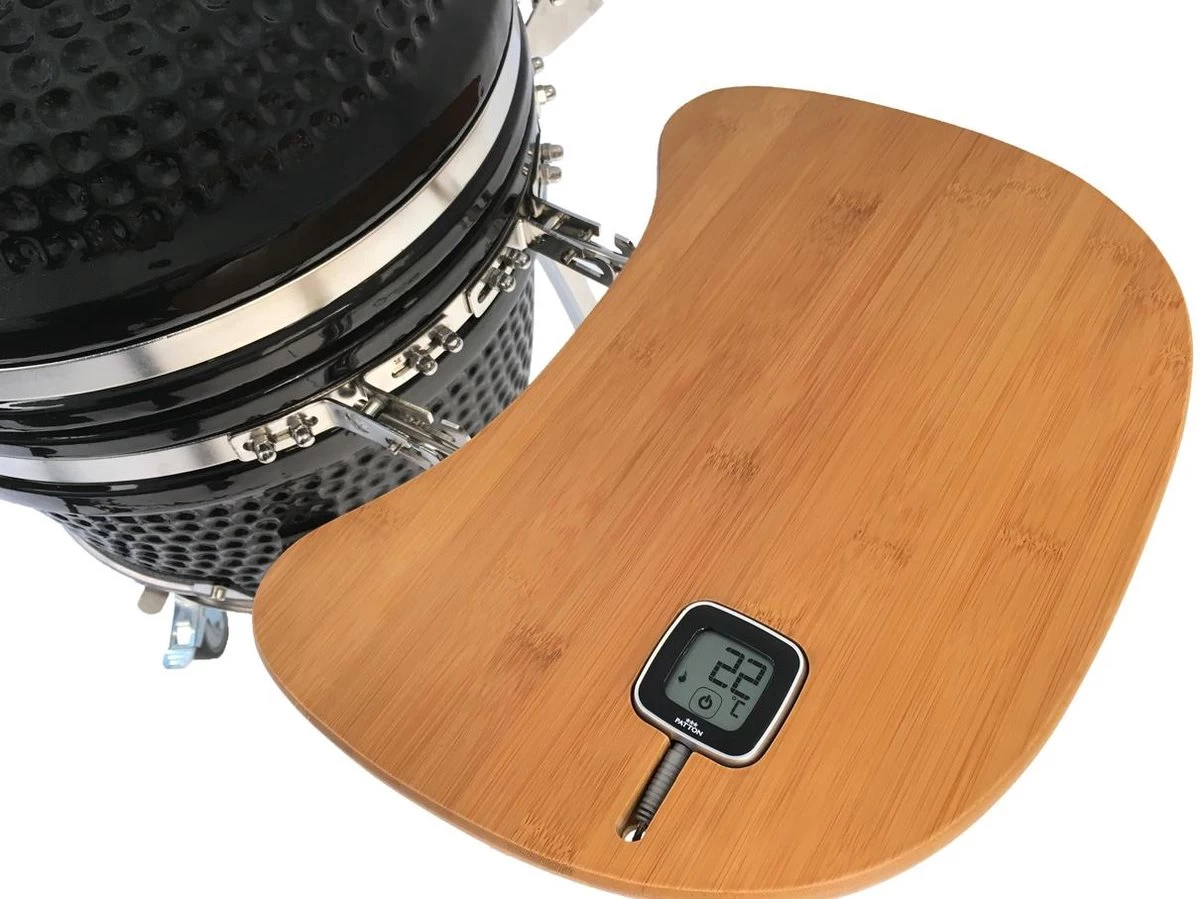 Patton Kamado Houtskool Barbecue - 18" - Grilloppervlak Ø 39 Cm - Met Bluetooth Thermometer - Groen - Afbeelding 11