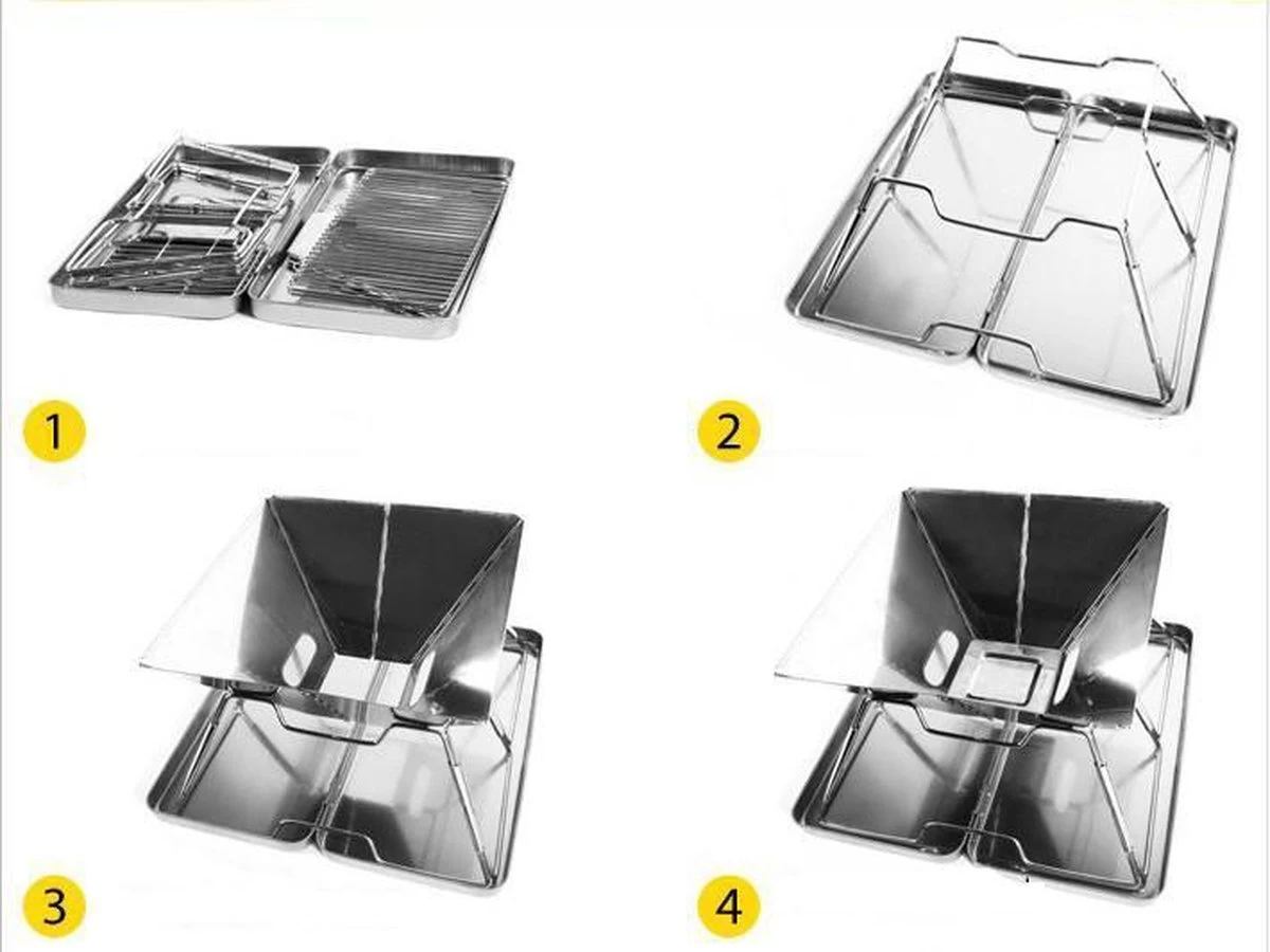 United Entertainment - Opvouwbare Houtskoolbarbecue - RVS - Met Koffer En Draagtas - Afbeelding 10