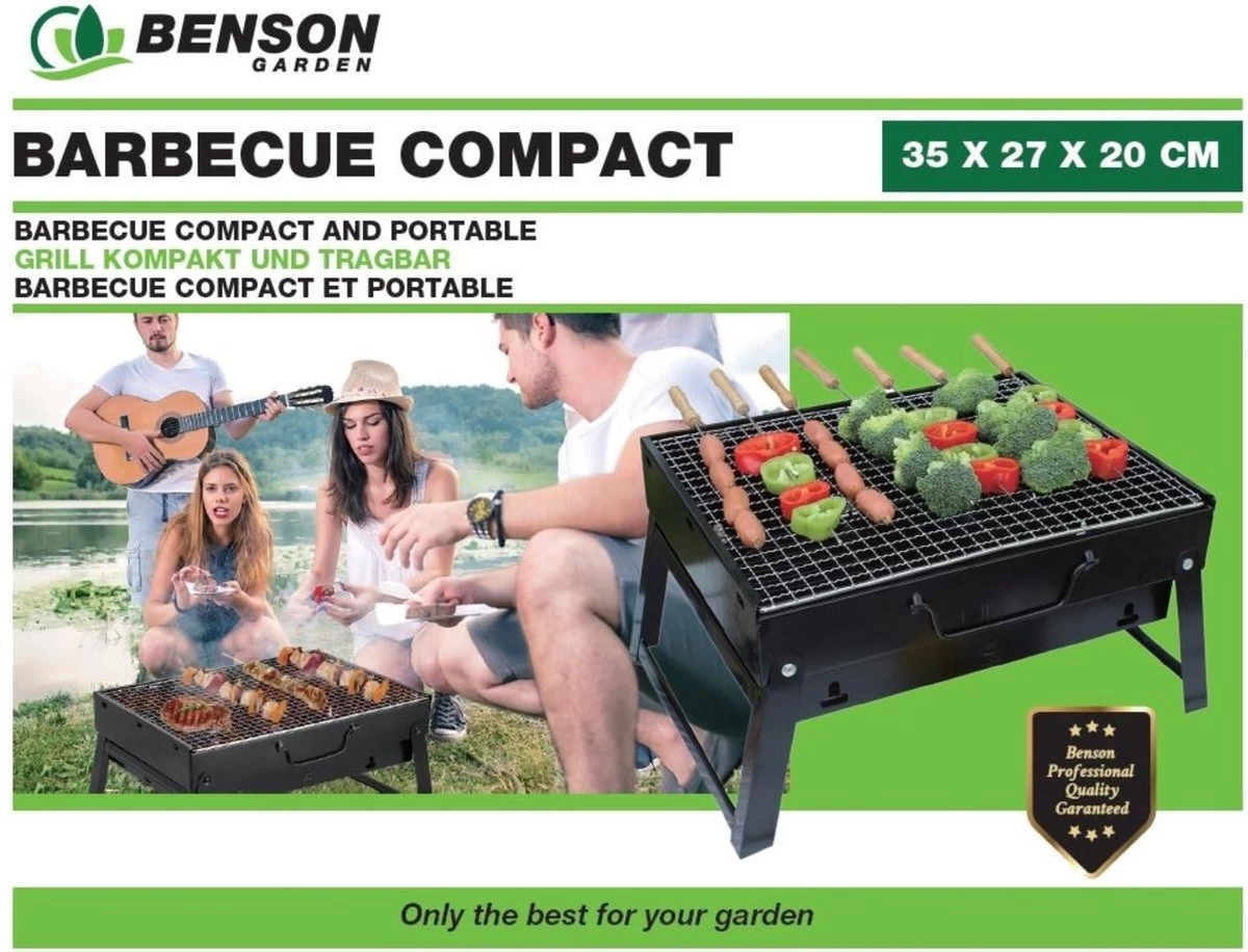 Benson Barbecue Compact - Met Handvat - 35 X 27 X 20 Cm - Afbeelding 4