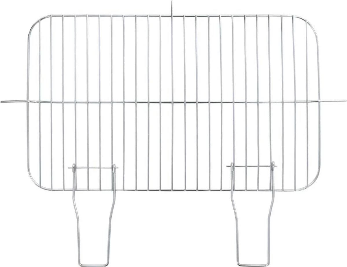 Verrijdbare Barbecue – Houtskool/Briketten - Verstelbare Grillplaat – Houten Tafel – Winscherm – Gewicht 5.9kg - Afbeelding 10