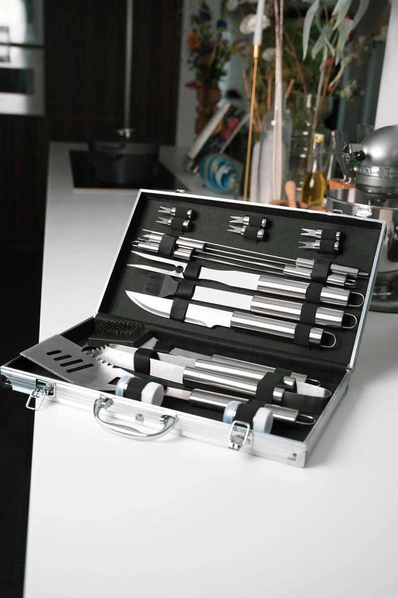 Sens Design BBQ Accesoires - 18 Delig - BBQ Gereedschapset Koffer - Afbeelding 5