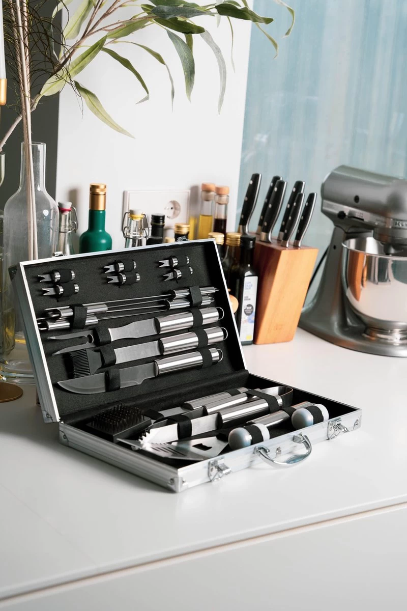 Sens Design BBQ Accesoires - 18 Delig - BBQ Gereedschapset Koffer - Afbeelding 9