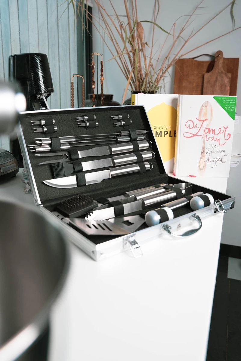 Sens Design BBQ Accesoires - 18 Delig - BBQ Gereedschapset Koffer - Afbeelding 7