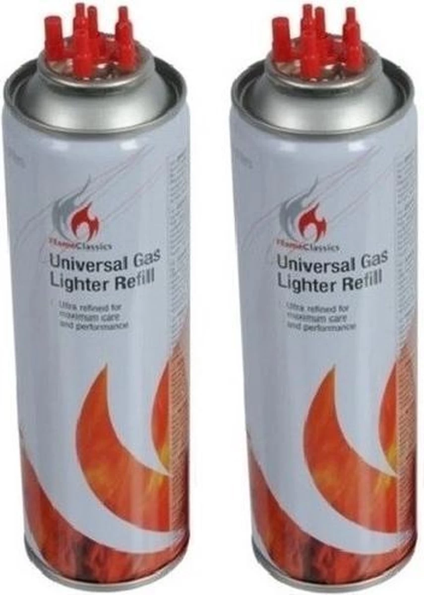 2x Aansteker Gas / Butaan Gasfles 250 Ml