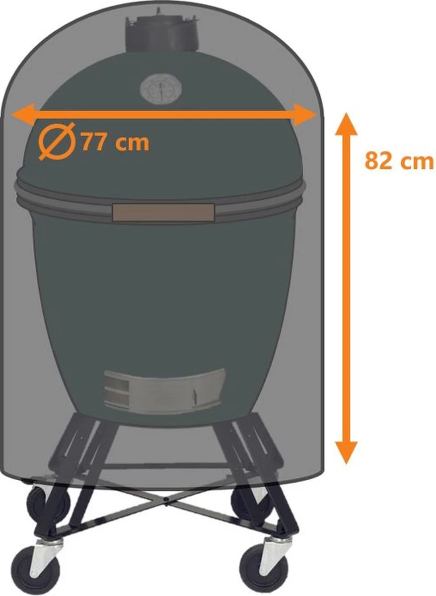 Luxe Waterdichte Ronde BBQ Hoes - 84 Cm X 77 Cm - Barbecue Beschermhoes - BBQ Accessoires - Geschikt Voor O.a. Kamado, Big Green Egg, Grill Guru, The Bastard, Patton, Weber - Afbeelding 3