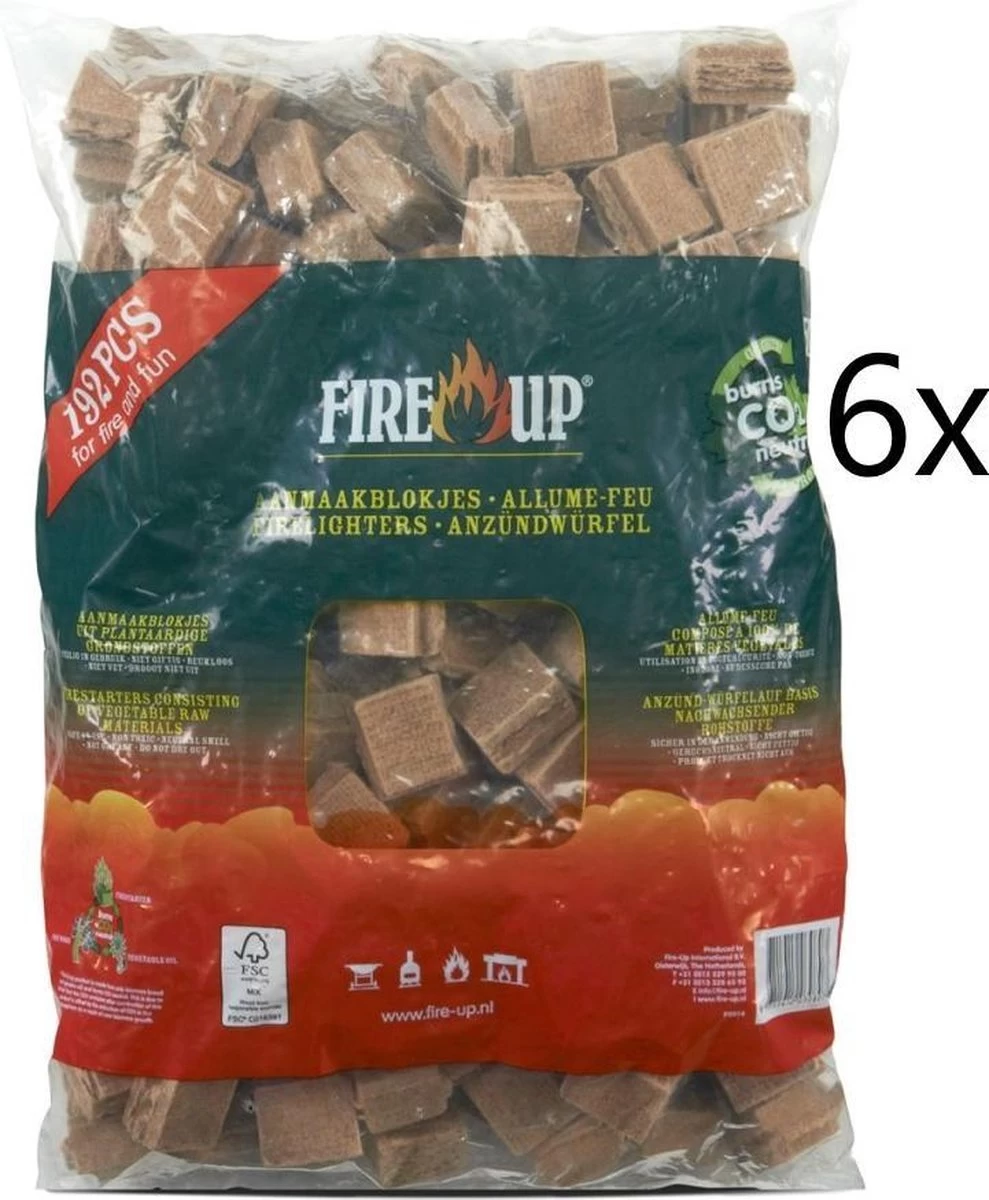 Fire-Up Aanmaakblokjes Voordeelbox Met 1152 Stuks - 6x 192st - Afbeelding 3